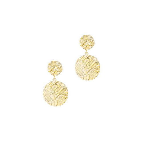 ETTIKA Gold-Plated Textured Double Disc Earrings