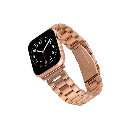 WITHit Rose Gold-Tone Stainless Steel Link Band Compatible with 38/40/41mm Apple Watch