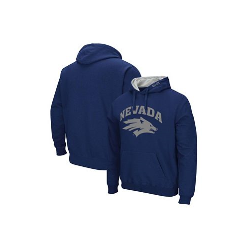Colosseum Mens Navy Nevada Wolf Pack Arch and Logo Pullover Hoodie
