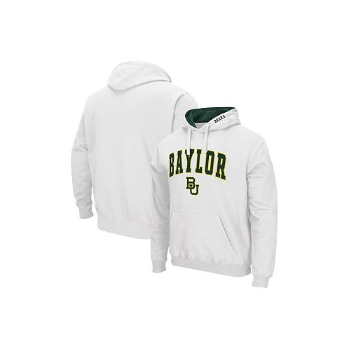 Colosseum Mens White Baylor Bears Arch Logo 3.0 Pullover Hoodie