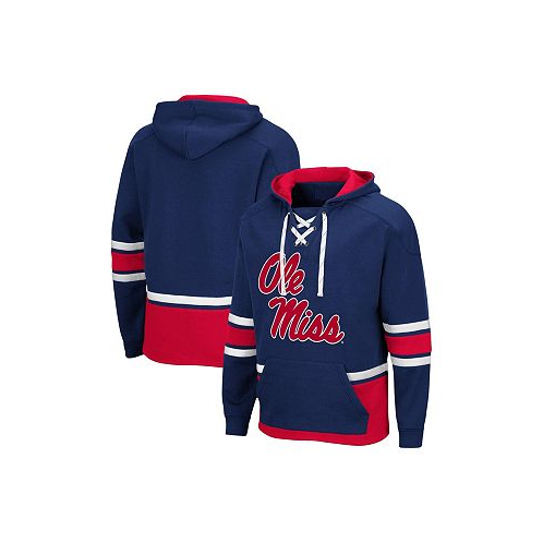 Colosseum Mens Navy Ole Miss Rebels Lace Up 3.0 Pullover Hoodie