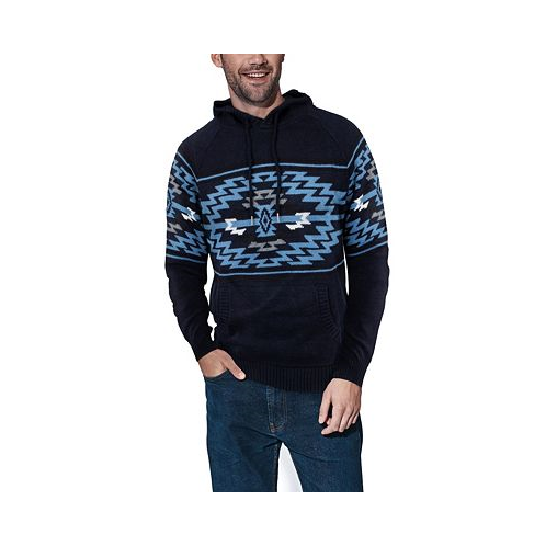 X-Ray Mens Aztec Hooded Sweater