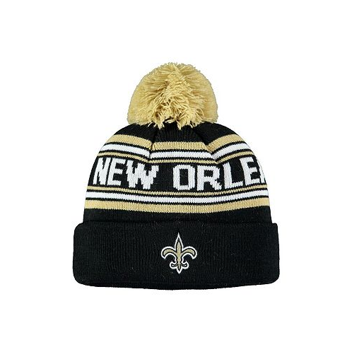 Outerstuff Little Boys and Girls Black New Orleans Saints Jacquard Cuffed Knit Hat with Pom