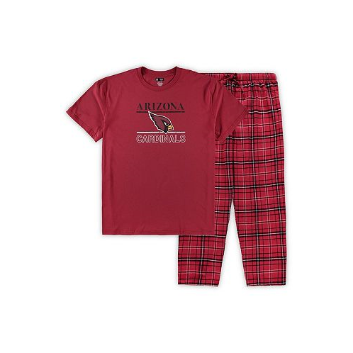 Concepts Sport Mens Cardinal Arizona Cardinals Big and Tall Lodge T-shirt and Pants Sleep Set