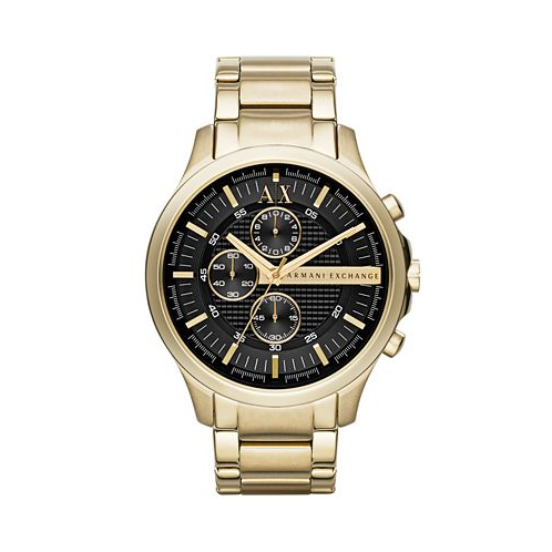 A|X Armani Exchange Mens Gold-Tone Stainless Steel Bracelet Watch 46mm AX2137