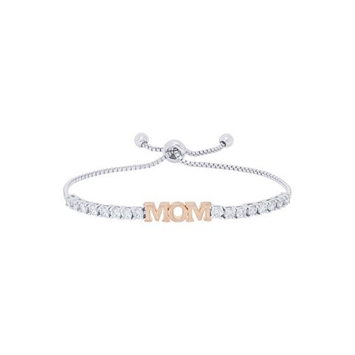 Macys Womens Cubic Zirconia Mom Adjustable Bolo Bracelet