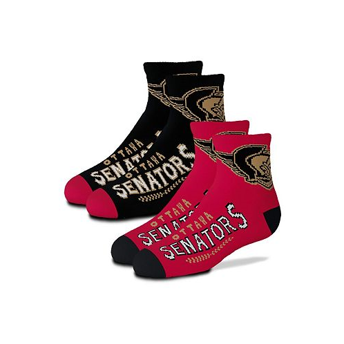 For Bare Feet Youth Boys and Girls Ottawa Senators 2-Pack Team Quarter-Length Socks