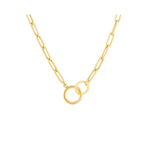 Giani Bernini Paperclip Link 16 Chain Necklace with Interlocking Circle clasp in 18k Gold-Plated Sterling Silver