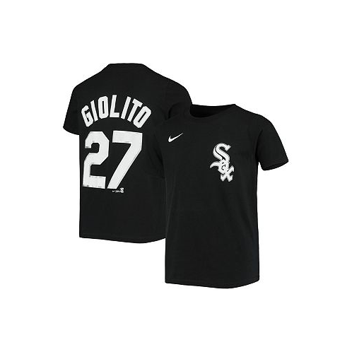 Nike Big Boys Lucas Giolito Black Chicago White Sox Player Name and Number T-shirt