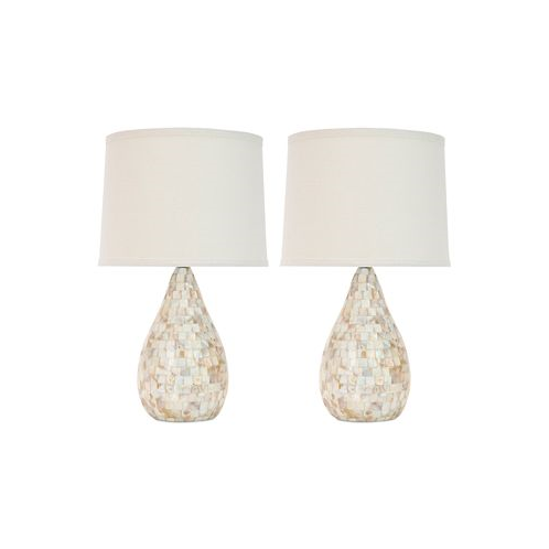 Safavieh Set of 2 Lauralie Ivory Capiz Shell Lamps
