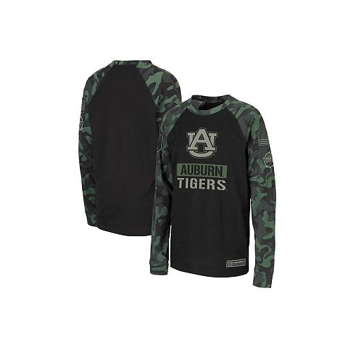 Colosseum Big Boys Black Camo Auburn Tigers OHT Military-Inspired Appreciation Raglan Long Sleeve T-shirt
