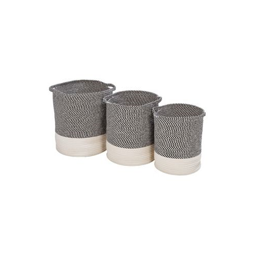 Honey Can Do Storage Organization Two-Tone Cotton Rope Baskets Set of 3