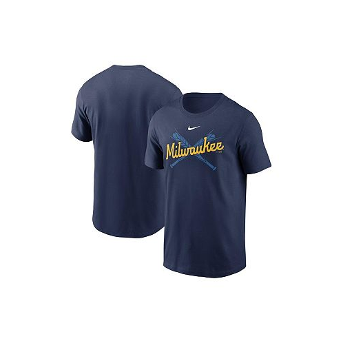 Nike Mens Navy Milwaukee Brewers Wordmark Local Team T-shirt
