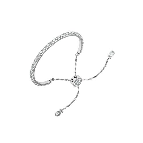 Vince Camuto Silver-Tone Adjustable Glass Stone Slider Bracelet