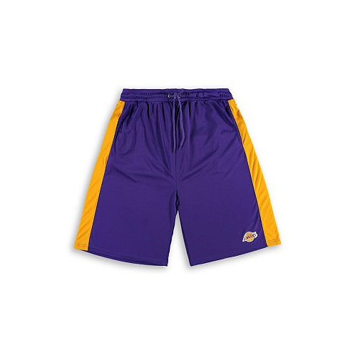 Fanatics Mens Purple Gold Los Angeles Lakers Big and Tall Performance Shorts