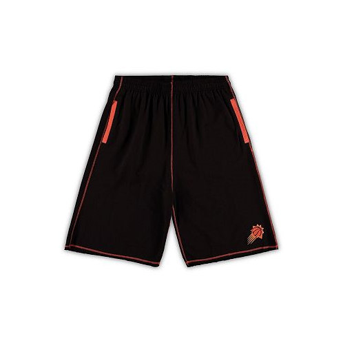 Profile Mens Black Orange Phoenix Suns Big and Tall Contrast Stitch Knit Shorts