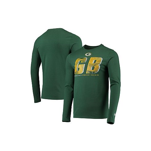 New Era Mens Green Green Bay Packers Combine Authentic Static Abbreviation Long Sleeve T-shirt