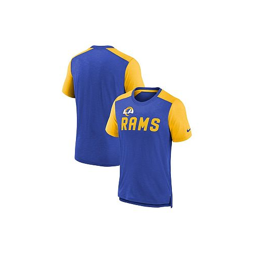 Nike Big Boys Heathered Royal Heathered Gold Los Angeles Rams Colorblock Team Name T-shirt