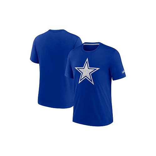 Nike Mens Royal Distressed Dallas Cowboys Playback Logo Tri-Blend T-shirt
