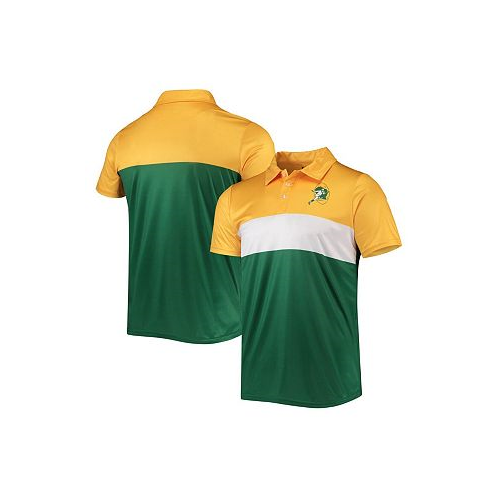 FOCO Mens Gold Green Green Bay Packers Retro Colorblock Polo Shirt
