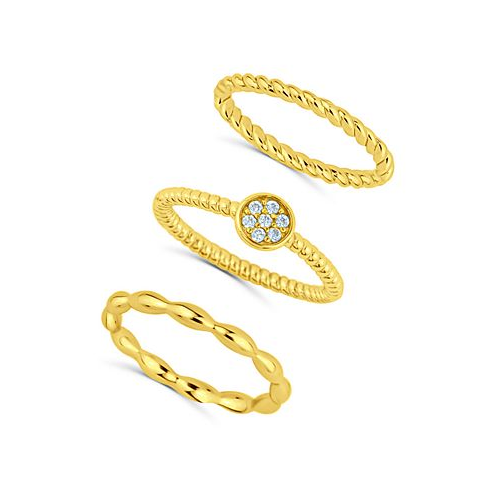 And Now This Cubic Zirconia Triple Band Ring Set of 3