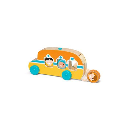 Melissa and Doug Go Tots Wooden Roll Ride Bus with 3 Disks Set of 4