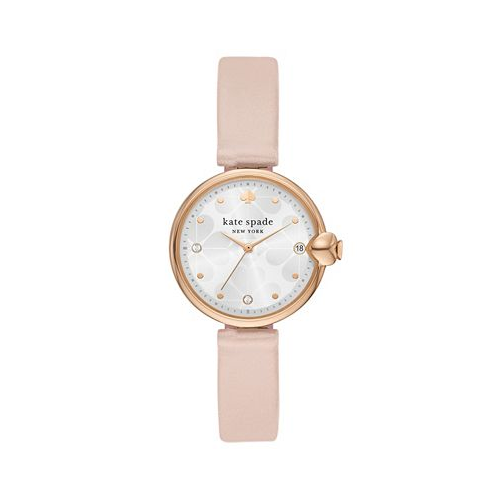 Kate spade new york Kate Spade Womens Chelsea Park Three-Hand Date Pink Leather Strap Watch 32mm