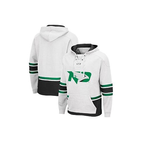 Colosseum Mens White North Dakota Lace Up 3.0 Pullover Hoodie