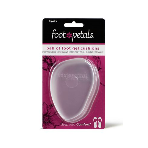 Foot Petals Fancy Feet by Ball of Foot Gel Cushions Shoe Inserts 3 Pairs