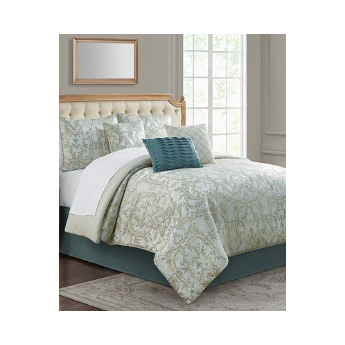 Waterford CLOSEOUT! Marquis by Tulla Damask 7 Piece Comforter Set Queen