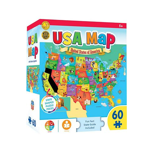 Masterpieces Explorers - USA Map with State Shaped pieces 60 Piece Kids Puzzle