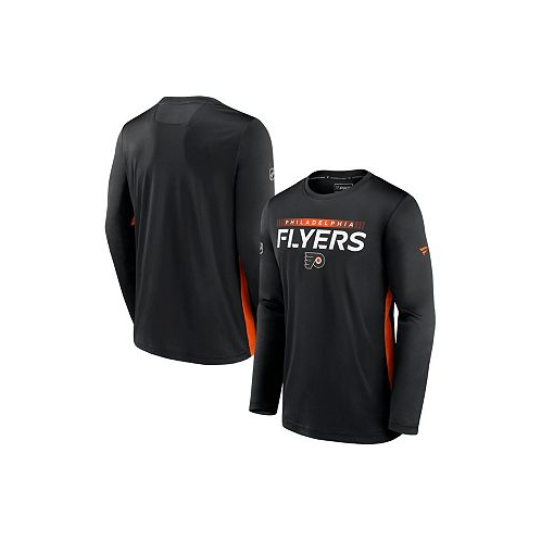 Fanatics Mens Black Philadelphia Flyers Authentic Pro Rink Performance Long Sleeve T-Shirt