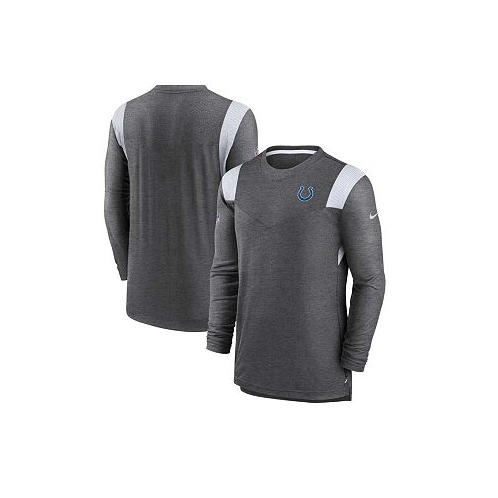 Nike Mens Charcoal Indianapolis Colts Sideline Tonal Logo Performance Player Long Sleeve T-shirt