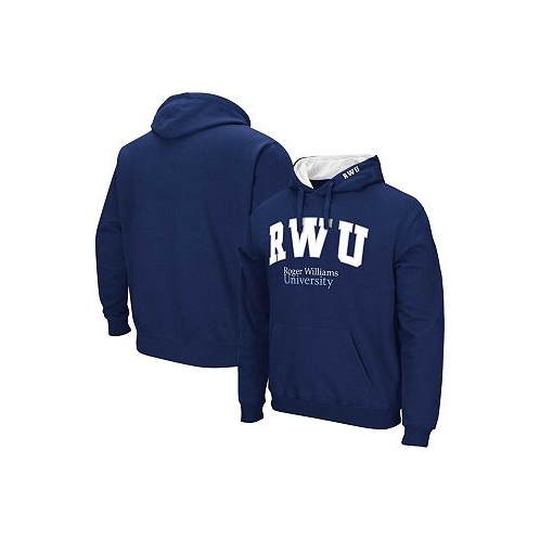 Colosseum Mens Navy Roger Williams University Arch & Logo Pullover Hoodie