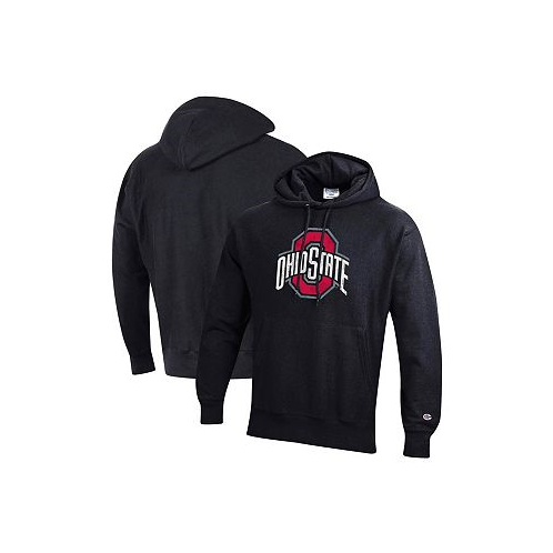 Champion Mens Black Ohio State Buckeyes Vault Logo Reverse Weave Pullover Hoodie