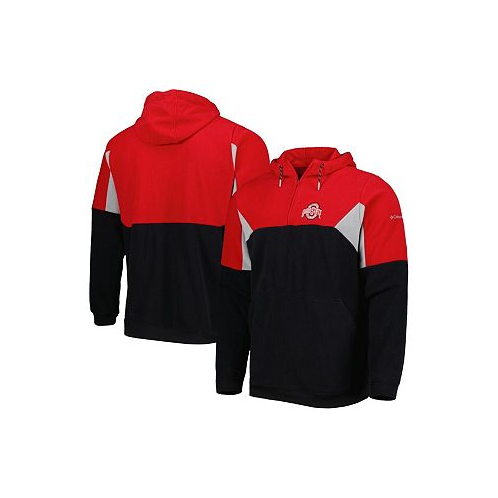 Columbia Mens Black Ohio State Buckeyes Lodge Quarter-Zip Pullover Hoodie