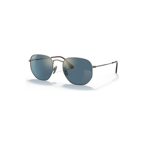 Ray-Ban Unisex Titanium Polarized Sunglasses RB8148 HEXAGONAL