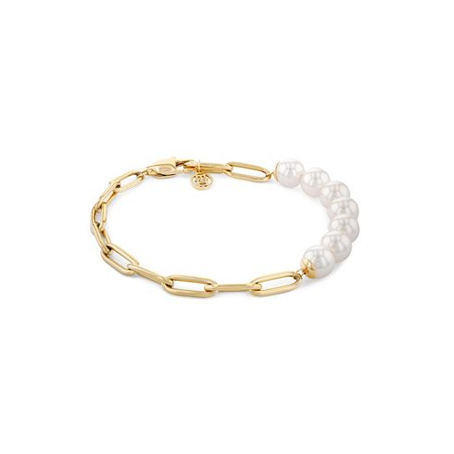 Tommy Hilfiger Imitation Pearl and Paperclip Chain Bracelet