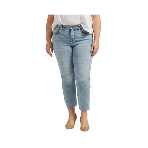 JAG Plus Size Ruby Mid Rise Straight Cropped Jeans
