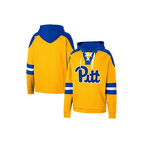 Colosseum Mens Gold Pitt Panthers Lace-Up 4.0 Pullover Hoodie