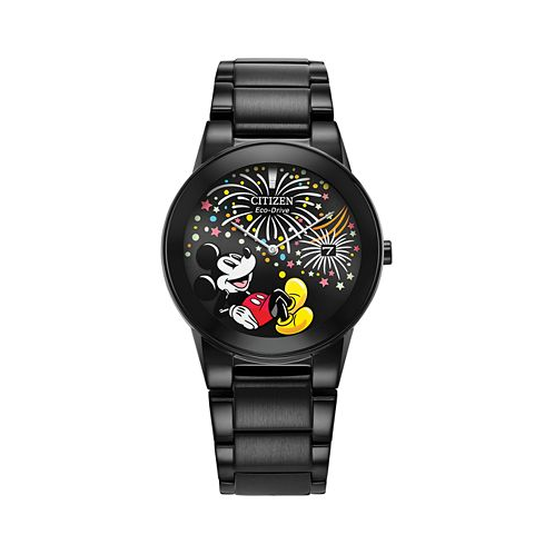 Citizen Eco-Drive Unisex Disney Mickey Mouse Black Stainless Steel Bracelet Watch 40mm