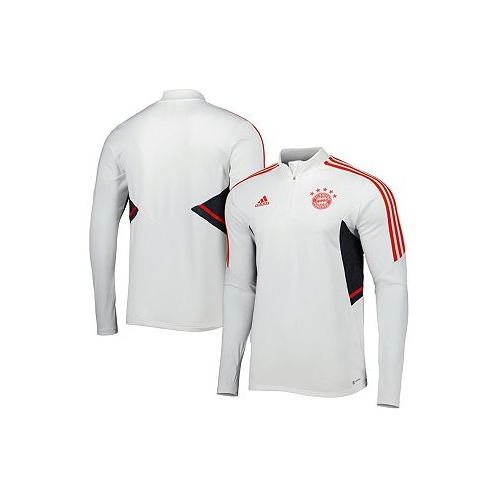 Adidas Mens White Bayern Munich Team Training AEROREADY Quarter-Zip Top