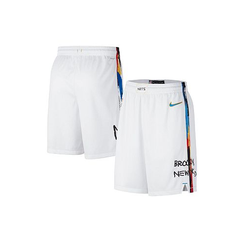 Nike Mens White Brooklyn Nets 2022/23 City Edition Swingman Shorts