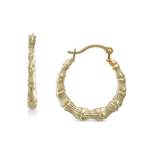Macys Bamboo Shaped Small Hoop Earrings in 10k Gold 5/8