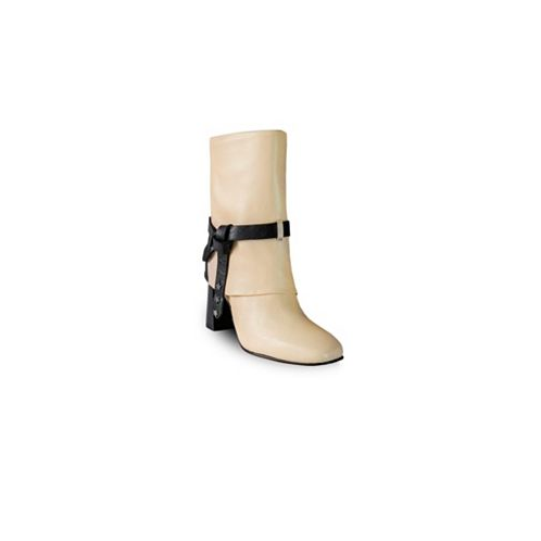 Womens Ivory & Black Premium Leather Boots Nat By Bala Di Gala