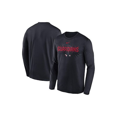 Nike Mens Navy Cleveland Guardians Authentic Collection Team Logo Legend Performance Long Sleeve T-shirt
