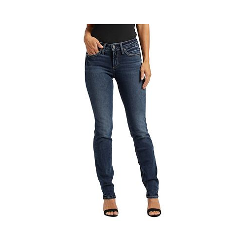 Silver Jeans Co. Suki Curvy Mid Rise Straight-Leg Jeans