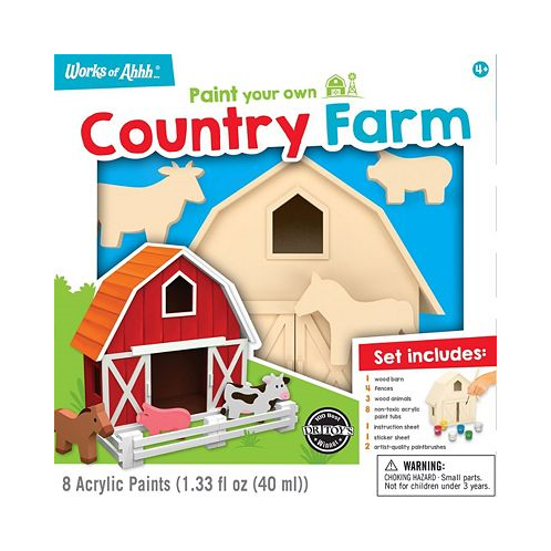 MasterPieces Puzzles Works of Ahhh... aft Set - Country Farm Premium Wood Paint Kit