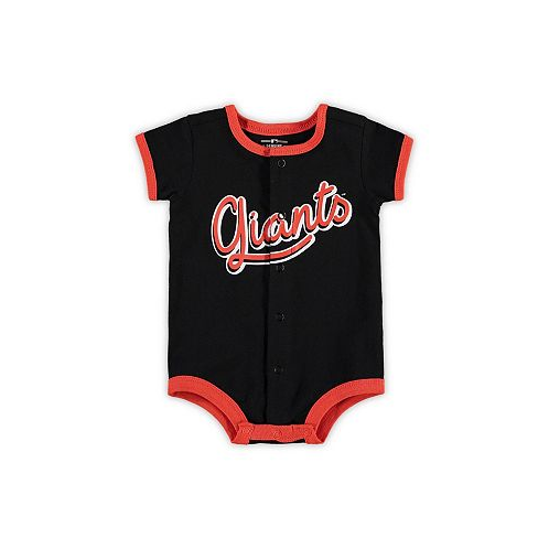 Outerstuff Newborn and Infant Boys and Girls Black San Francisco Giants Stripe Power Hitter Romper