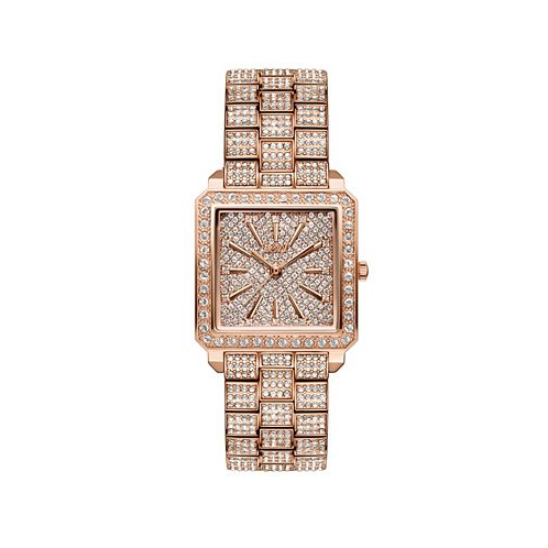 Jbw Womens Cristal 18k Rose Gold-plated Stainless Steel Watch 28mm